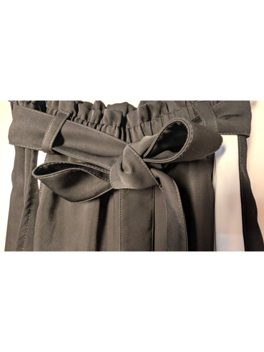 NEW Julia Allert Belted High Waist Wide Leg Pants, Black/White, Size Large - Picture 3 of 16